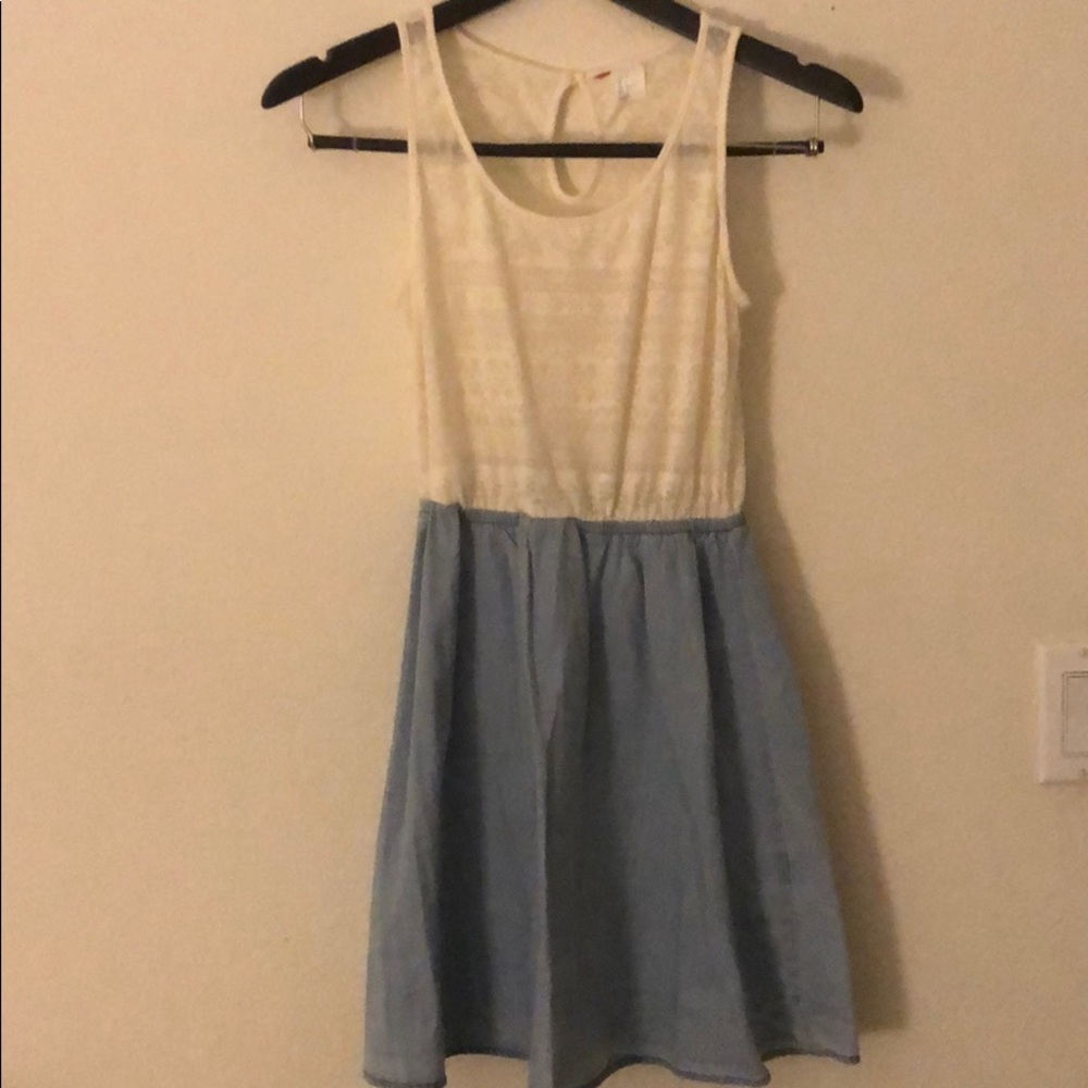 H&M Dress (Size 2) light-blue/white